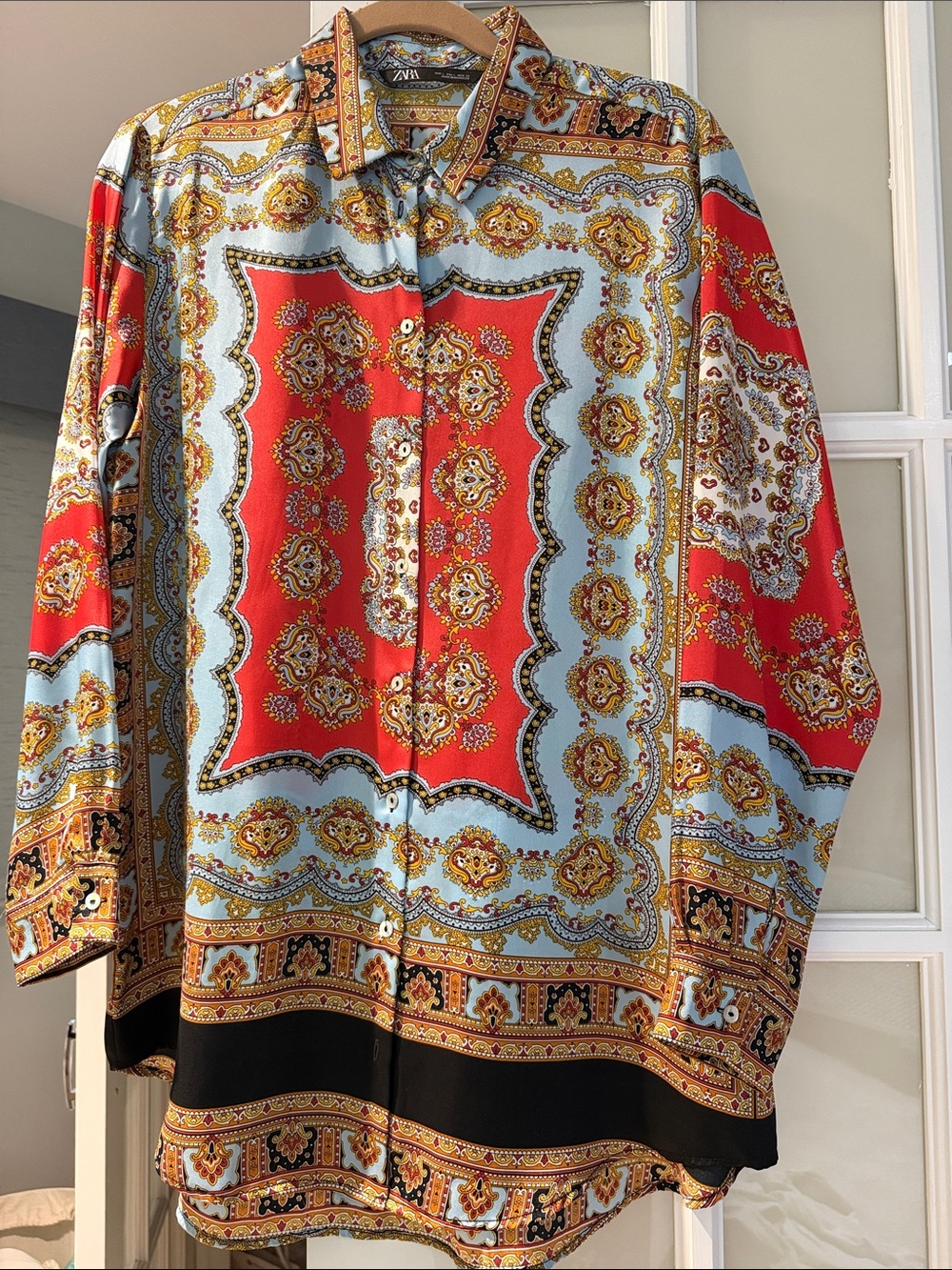 Zara Multicolor Baroque-Print Button Shirt